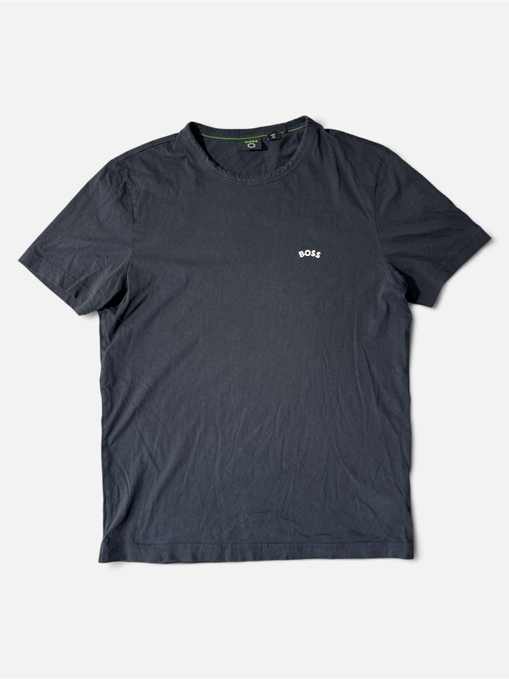Hugo Boss mens S Small black short sleeve BOSS cotton crewneck t-shirt EUC